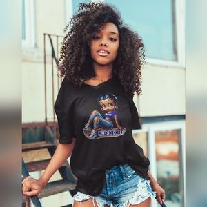 Gildan Black Tee with Midnight Betty Boop Graphic S-XL